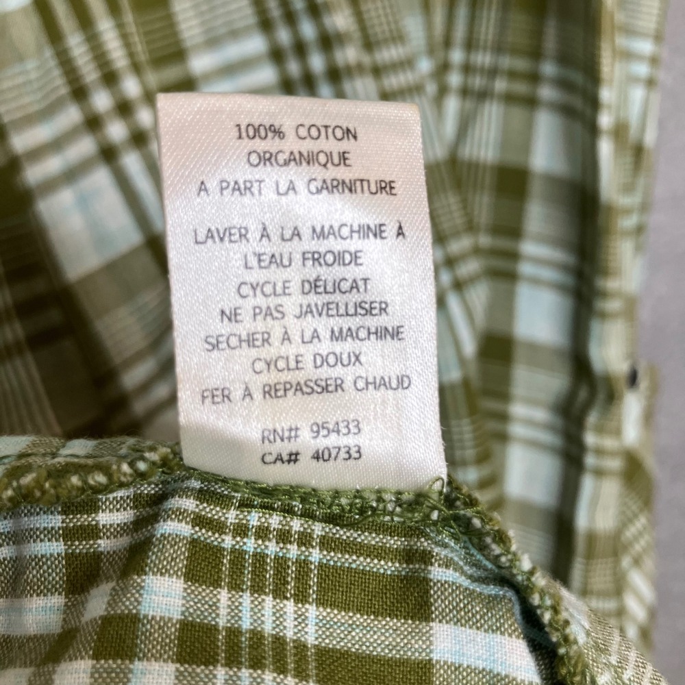 Horny Toad Organic Cotton Sleeveless Sun Dress L Olive Plaid Sustainable Cottage - Picture 8 of 8